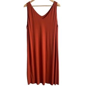 Eileen Fisher 100% silk tank minimalist dress L